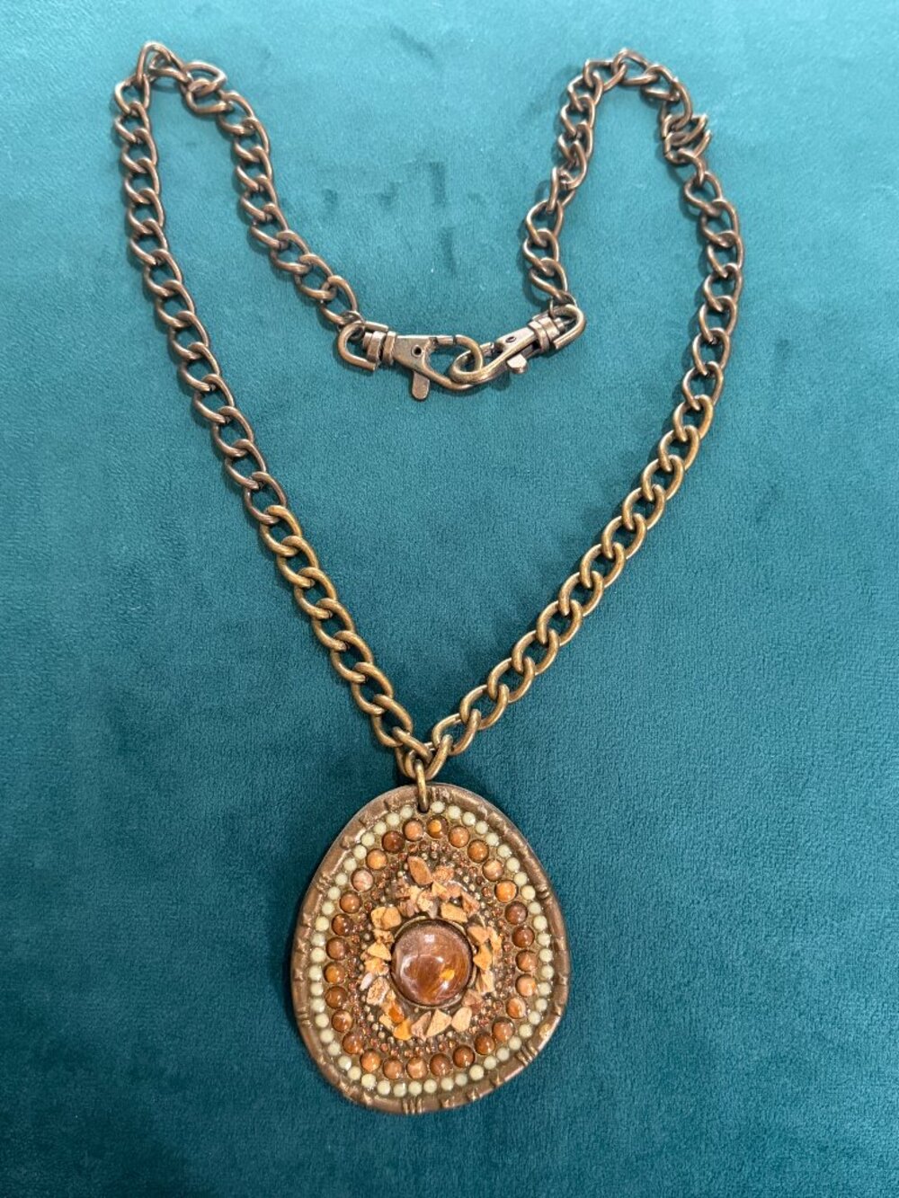 Handmade Repurposed Vintage Belt Buckle Pendant Necklace